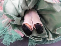 nancy ann redhead green skirt legs